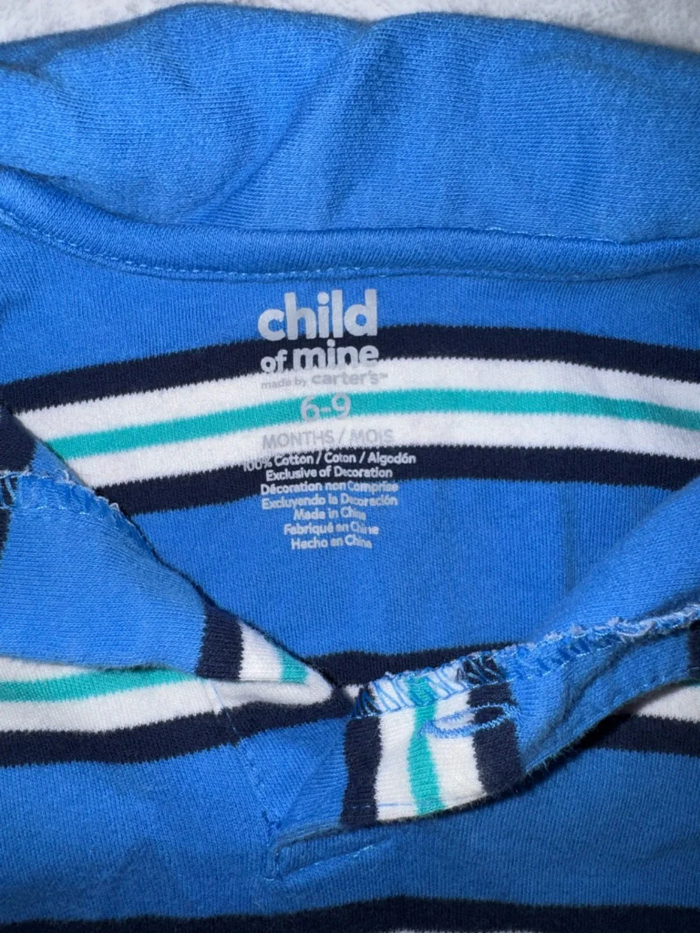 Carter's Blue Striped Polo One-Piece Bodysuit